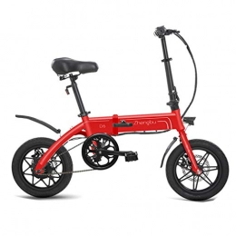 Electric Bikes Road Bike Electric Bikes Folding Electric Bicycles For Men And Women Mini Battery Car Lithium Battery Electric Car, Electric Life 60km (Color : Red, Size : 125 * 52 * 100cm)