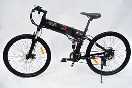 ELECYCLE Road Bike ELECYCLE 250W Electric Bicycle 26 Inch with Shimano 21 Speeds Folding Mountain Bike in Black with LED Display