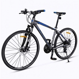 Eortzzpc Bike Eortzzpc Adult Road Bike, 27 Speed Bike with a Suspension Fork, Mechanical disc Brakes, Quick Release Urban Commuter Bike, 700C, Gray (Color : Grey) (Color : Grey)