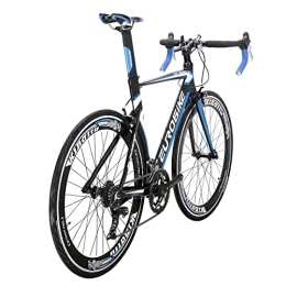 EUROBIKE Road Bike Eurobike XC7000 Road Bike, 14 Speed Shifting Aluminum Mens Road Bicycle, Lightweight Aluminum Bikes for Men / Women, 700C Racing Bike (Blue)