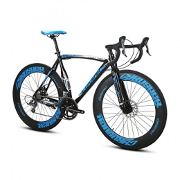Extrbici  Extrbici XC700 Sports Racing Road Bike Pro 700Cx700MM Wheel 54cm Lightweight Aluminum Alloy Frame 16Speed Shimano 2300 Shift Gears Hardtail Mans Road Bicycle Double Mechanical Disc Brakes (Blue)