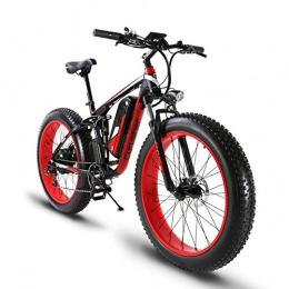 Extrbici Road Bike Extrbici XF800 1000W 48V Electric Mountain Bike Fat Bikes Full Suspension (Red)