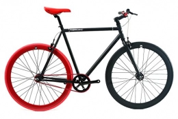 FabricBike Bike FabricBike-Fixie Bike, Fixed Gear Bike, Single Speed, Hi-Ten steel black frame, 10Kg (Matte Black & Red, M-53)