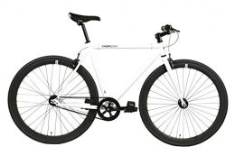 FabricBike Road Bike FabricBike-Fixie Bike, Fixed Gear Bike, Single Speed, Hi-Ten Steel Black Frame, 10Kg (White & Black 2.0, L-58)