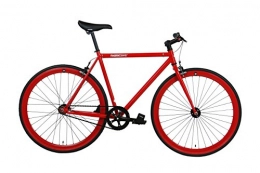 FabricBike Bike FabricBike-Fixie Bike, Fixed Gear Bike, Single Speed, Hi-Ten Steel Red Frame, 10Kg (Fully Glossy Red, M-53)
