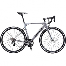 FANG Road Bike FANG Adult Road Bike, Ultra-Light Bicycle Aluminum Frame with Double V Brake, Carbon Fiber Fork City Utility Bike, Perfect For Road Or Dirt Trail Touring, Silver, 20 Speed