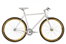 KS Cycling Road Bike Fitness Bike 28" Pegado White-Gold Single Speed Frame 53 cm KS Cycling