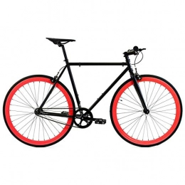 CXSMKP Bike Fixed Gear Single Speed Bike Bicycle 41 MM, V Brake, High Carbon Steel, No Suspension, Suit for Adult Teens Kid Student, Black