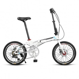 LI SHI XIANG SHOP Bike Folding bicycle adult student light carrying mini 7 variable speed 20 inch bike ( Color : White )