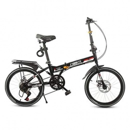 Folding Bikes Bike Folding Bikes Bicycle Folding Bicycle Adult Men And Women 20 Inch Folding Speed Bicycle Lightweight Portable Bicycle (Color : Black, Size : 115 * 30 * 95cm)