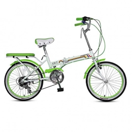 Folding Bikes Road Bike Folding Bikes Bicycle Folding Bicycle Unisex 16 Inch Small Wheel Bicycle Portable 7 Speed Bicycle (Color : Green, Size : 150 * 30 * 65cm)