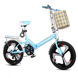 Folding Bikes Road Bike Folding Bikes Bicycle Folding Bicycle Unisex 20 Inch Shifting Sports Portable Bicycle (Color : Blue, Size : 150 * 50 * 100cm)