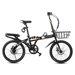Folding Bikes Bike Folding Bikes Bicycle Folding Bicycle Unisex 20 Inch Single Speed Sports Portable Bicycle (Color : Black, Size : 133 * 75 * 90cm)