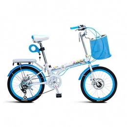 Folding Bikes Road Bike Folding Bikes Bicycle Folding Bicycle Unisex 20 Inch Small Wheel Bicycle Portable 7 Speed Bicycle (Color : Green, Size : 150 * 30 * 65cm)