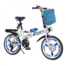 Folding Bikes Bike Folding Bikes Bicycle Folding Shifting Disc Brakes 20 Inch Shock Absorption Unisex Ultralight Bicycle Portable Folding Bicycle (Color : Blue, Size : 150 * 30 * 100cm)
