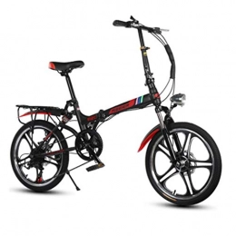 Folding Bikes Road Bike Folding Bikes Folding Bicycle 20 Inch Double Shock One Round Male And Female Students Adult Ultra Light Mountain Bike (Color : Black, Size : 155 * 30 * 95cm)