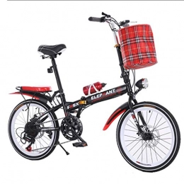Folding Bikes Bike Folding Bikes Folding Car Speed Change Car 20 Inch Folding Bicycle Disc Brake Bicycle Men And Women Ultra Light Portable Bicycle (Color : Red, Size : 150 * 35 * 100cm)