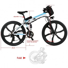 Cooshional  Folding Electric Mountain Bike, 26inch 250W Men's E-bike Bicycle with 4-6 Hours Fast Charging Lithium Battery Charger and 80-85cm Adjustable Height Seat (UK STOCK)