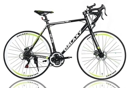LEONX  GALAXY Adult Road Bike Light Weight Aluminum Bike Shimano 21 Speeds Mens Road Bicycle 700C Racing Bike for Men Womens (black)
