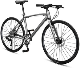 GJZM Bike GJZM 30 Speed Road Bike Adult Commuter Bike Lightweight Aluminium Road Bicycle 700 * 25C Wheels Racing Bicycle with Dual Disc Brake Gray-Grey