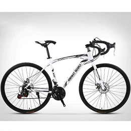 GWYX 26-Inch Road Bicycle, 24-Speed Bikes, Double Disc Brake, High Carbon Steel Frame, Road Bicycle Racing,White