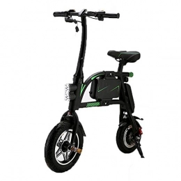 H&BB Road Bike H&BB Smart Electric Bicycle, Portable City Speed Bike Handlebars Foldable With LED Light Travel Pedal Small Battery Car Lightweight Adult Moped Rechargeable Battery, Black, Battery~6Ah