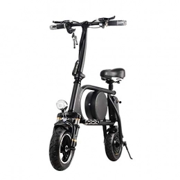 H&BB Road Bike H&BB Smart Electric Bicycle, Portable Electric Bicycle Scooter With LED Light One Button Remote Travel Pedal Small Battery Car Lightweight Adult Moped, Black, Battery~8Ah