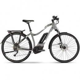 HAIBIKE Road Bike HAIBIKE Sduro Trekking 3.0 Bosch Electric Bike 2019, Grau / Wei / Schwarz matt Damen, 28" Damen Trapez L / 52cm