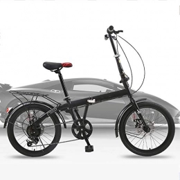 HAIZHEN stroller Folding Bike 20"Black Bicycle Reinforced Frame Commuter Bike with 6 Speeds Derailleur, Durable Frame, Adjustable Seat for newborn