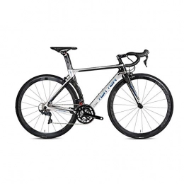HARUONE Bike HARUONE Professional 18K Carbon Road Racing Bike Bicycle, 700C Wheel Shimano UT / R8000-22 Speed Derailleur System, 48Cm with Kettle Rack, Silver, 52cm