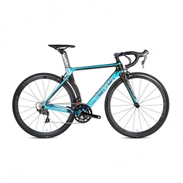 HARUONE Bike HARUONE Professional 700C Carbon Road Racing Bike Bicycle, 46 / 48 / 50 / 52Cm Shimano UT / R8000-22 Speed Derailleur System, with Kettle Rack, Blue, 50CM