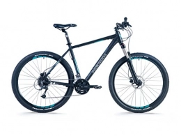 Hawk  Hawk Bikes Forty Four 27.5Men Pr Mountain Bike Hardtail 27.5Inch27Speed Shimano Deore with Suspension Fork and Disc Brakes, black