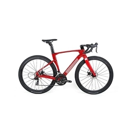 HESND Bike HESNDzxc Bicycles for Adults Carbon Fiber Road Bike Belt Speed Bike Men's Road Bike Carbon Professional Bike (Color : Red, Size : Small)