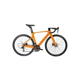 HESND Road Bike HESNDzxc Bicycles for Adults Road Bike Disc Brake Road Bike Carbon Frame Fork Integrated Handlebar Full Inner-Cables Hide (Color : Orange, Size : 50cm)