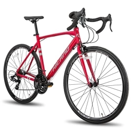 ROCKSHARK Road Bike Hiland Aluminum Road Bike, Shimano 21 Speeds, 53cm Frame, Racing Bike for Mens Womens red
