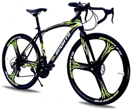 HUAQINEI Road Bike HUAQINEI Mountain Bikes, 26-inch road bike with variable speed and double disc brakes, one wheel for racing bicycles Alloy frame with Disc Brakes (Color : Black and yellow, Size : 30 speed)