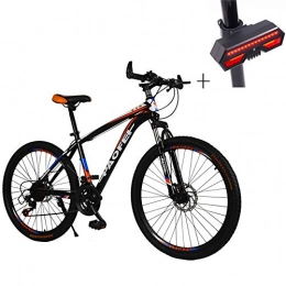 Huoduoduo Bike Huoduoduo Bike Mountain Bike Bikes, Double Disc Brake, Shockproof Aluminum Alloy Double Knives, Gift Bike Steering Lights