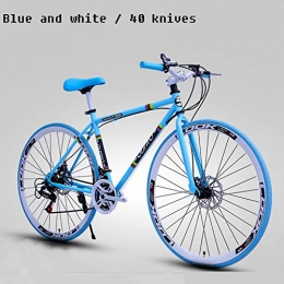 HUWAI  HUWAI Road Bike, Performance Steel Frame Caliper Brakes 26 in 700C Wheels Bicycle Carbon Frame Road Bike Around the Cruiser Bike, Road Bicycle for Men and Women Blue white, $ 40