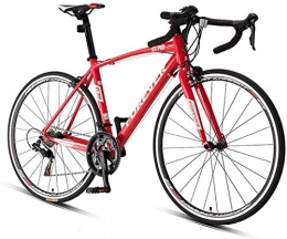 IMBM Bike IMBM 16 Speed Road Bike, Men Women Road Bicycle, Aluminum Frame Ultra-Light Bicycle, 700 * 25C Wheels, Perfect For Road Or Dirt Trail Touring, Silver, Advanced (Color : Red, Size : Standard)