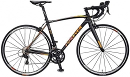 IMBM Road Bike IMBM Adult Road Bike, 18 Speed Ultra-Light Aluminum Alloy Frame Bicycle, 700 * 25C Tires, City Utility Bike, Perfect For Road Or Dirt Trail Touring (Color : Black)