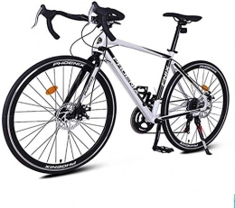 IMBM Bike IMBM Adult Road Bike, Lightweight Aluminium Bicycle, City Commuter Bicycle with Dual Disc Brake (Color : White)
