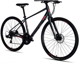 IMBM Road Bike IMBM Women Road Bike, 21 Speed Lightweight Aluminium Road Bike, Road Bicycle with Mechanical Disc Brakes, Perfect for Road Or Dirt Trail Touring (Color : Black, Size : S)