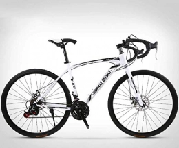 JIAWYJ Road Bike JIAWYJ YANGHAO-Adult mountain bike- 26-Inch Road Bicycle, 24-Speed Bikes, Double Disc Brake, High Carbon Steel Frame, Road Bicycle Racing, Men's and Women Adult-Only YGZSDZXC-04 (Color : White)