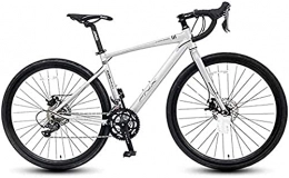 JIAWYJ Road Bike JIAWYJ YANGHAO-Adult mountain bike- Adult road bike, 16 speed racing bike student, lightweight aluminum road bikes with hydraulic disc brakes, 700 * 32C tires (Color:Grey, Size:Bent Handle) YGZSDZXC-04