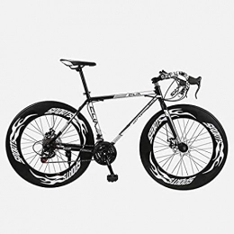 JWCN Road Bike JWCN Road Bicycle, 26 Inches 27-Speed Bikes, Double Disc Brake, High Carbon Steel Frame, Road Bicycle Racing, Men's and Women Adult, White, Uptodate