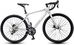 JYTFZD Road Bike JYTFZD WENHAO Adult Road Bike, 16 Speed Racing Bike Student, Lightweight Aluminum Road Bikes with Hydraulic disc Brakes, 700 * 32C Tires (Color:Gray, Size:Straight Handle) (Color:Gray, Size:Bent Handle)