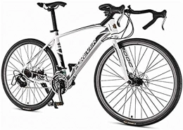 JYTFZD Road Bike JYTFZD WENHAO Male Road, high carbon steel frame 21 speed road bike, steel disc with dual racing bikes, 700 * 28C wheel (Color:White) (Color : White)