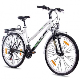 Unknown Road Bike KCP, Terrion 26-inch city bike / trekking bicycle for women, with 18-speed Shimano, white