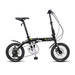 Kids' Bikes Road Bike Kids' Bikes Black Blue YellowBicycle Folding Bicycle Variable Speed Bicycle Boy Girl Bicycle Small Bicycle, High Carbon Steel Frame, 16 Inch (Color : Black, Size : 133 * 30 * 104cm)