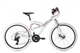 KS Cycling  KS Cycling Full Suspension Mountain Bike 26" Topspin White-Red 21 Gear